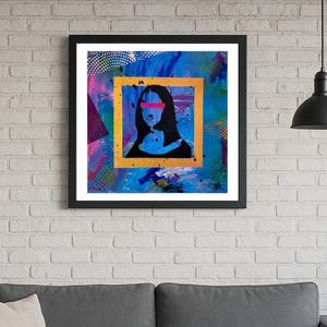Mona Lisa Pop Art Poster, Graffiti Style Wall Art, Colorful Urban Decor, Vibrant Abstract Painting, Abstract Pop Art Print, Dorm Room Art
