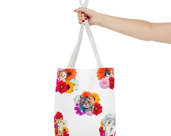 Tote Bag Chats Fleurs