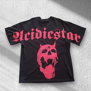Grunge Streetwear Oversized Tee – Handmade Graphic Shirt