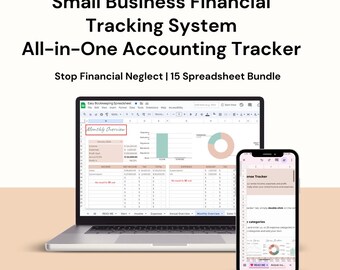 Small Business Bookkeeping Spreadsheet Bundle | Google Sheets | Income Expense Tracker | Profit Loss | Accounting Template | Tax Tracker