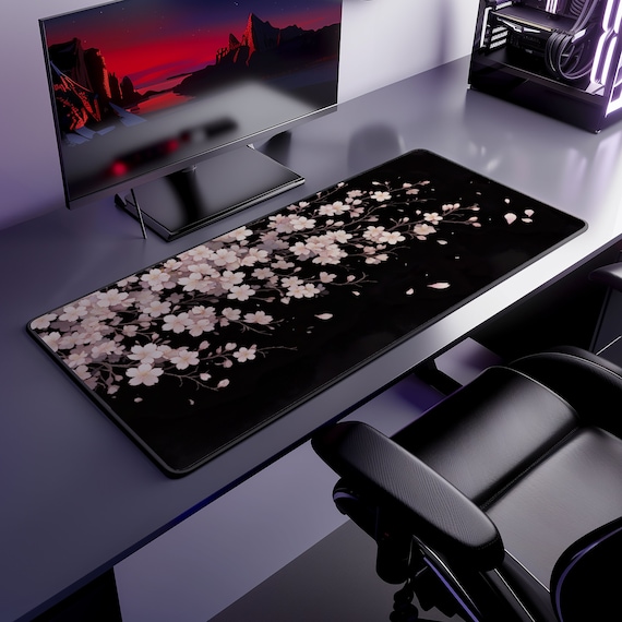 Sakura Petals Anime Mousepad: Japanese Spring Desk Decor