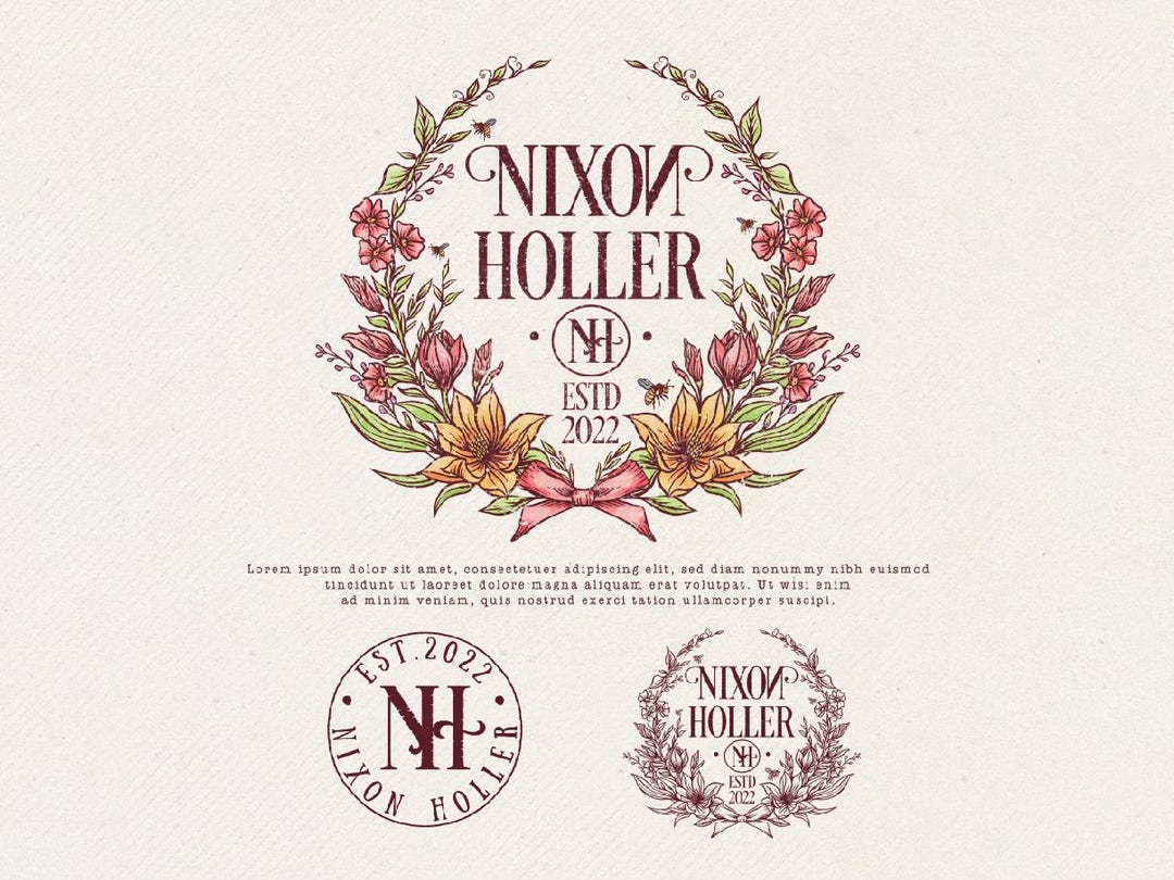 Family Farm Logo, Floral Logo, Flowershop Logo, Garden Logo, Farmhouse ...