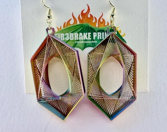 3D Printed Hexagon Earrings