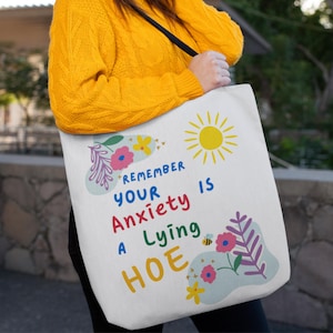 Lustiges Bewusstseins-Einkaufstaschen-Geschenk, niedliches Wachstums-Mindset-Zubehör, ermächtigende Selbstliebe-Arbeitstasche, Achtsamkeitsgeschenk für Freund