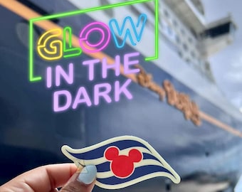 GLOW in the Dark Sticker Disney Cruise Line DCL Logo Treasure Destiny Wish Ship Adventure Believe
