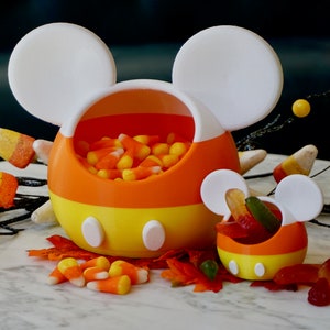 Mickey Mouse Disney Inspired Halloween Candy Corn Candy Dish Planter Pot Succulent 3D Printed Garden Sculpture Modern Decor Plant image 1