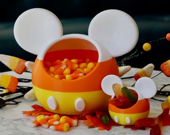 Mickey Mouse Disney Inspired Halloween Candy Corn Candy Dish Planter Pot Succulent 3D Printed Garden Sculpture Modern Decor Plant