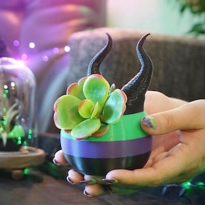 Maleficent Inspired Planter Pot: 3D Printed Succulent Garden Decor