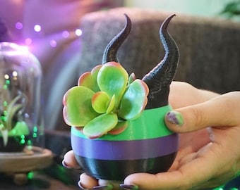 Maleficent Inspired Planter Pot: 3D Printed Succulent Garden Decor