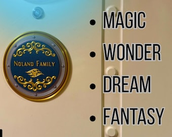 NEW - Disney Cruise Line Wonder Magic Dream Fantasy Plaque Stateroom Magnet Door DCL Decor, Free Customization 3D Print