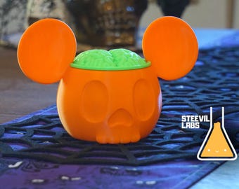 Halloween Mickey Mouse Skull Planter 3D Printed Candy Dish