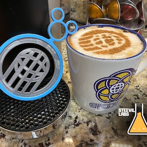 Coffee Stencil Inspired EPCOT Spaceship Earth Disney Disneyland Disney World 3D Printed