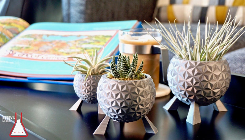 Walt Disney World Epcot Spaceship Earth Inspired Planter Pot image 0