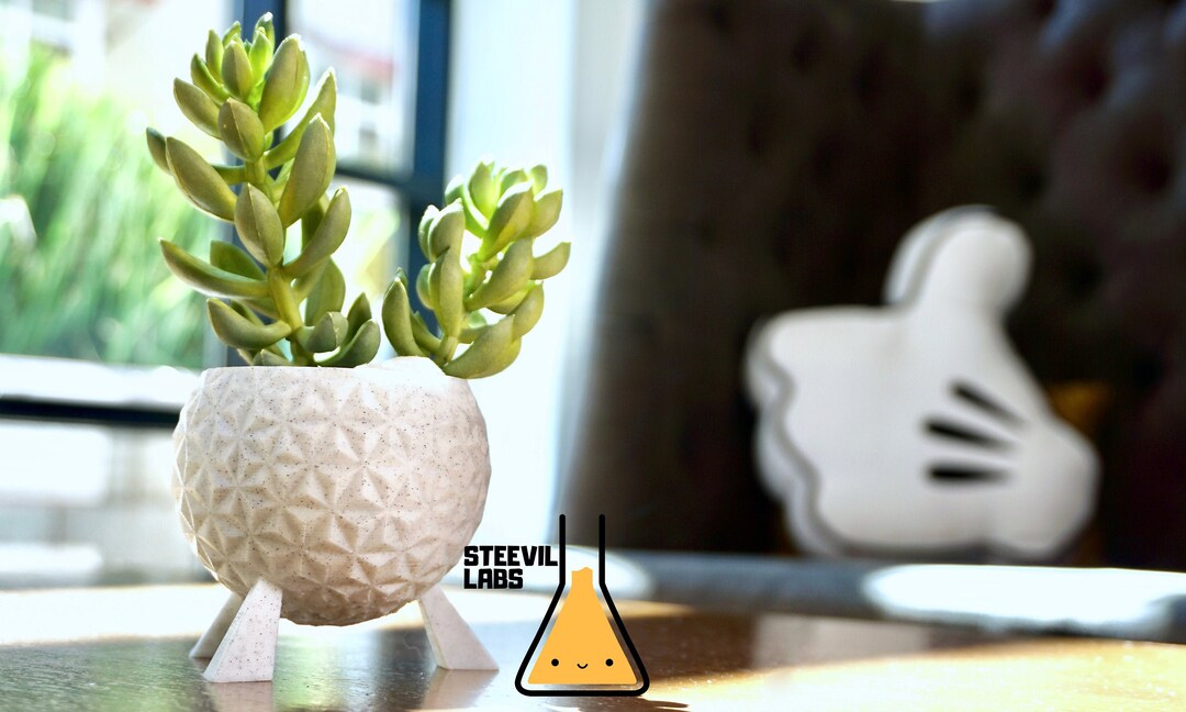 Epcot Spaceship Earth Inspired Planter: 3D Printed Faux Marble ...