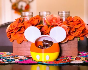 Mickey Mouse Inspired Candy Corn Dish: Halloween Planter Pot, 3D Printed Decor