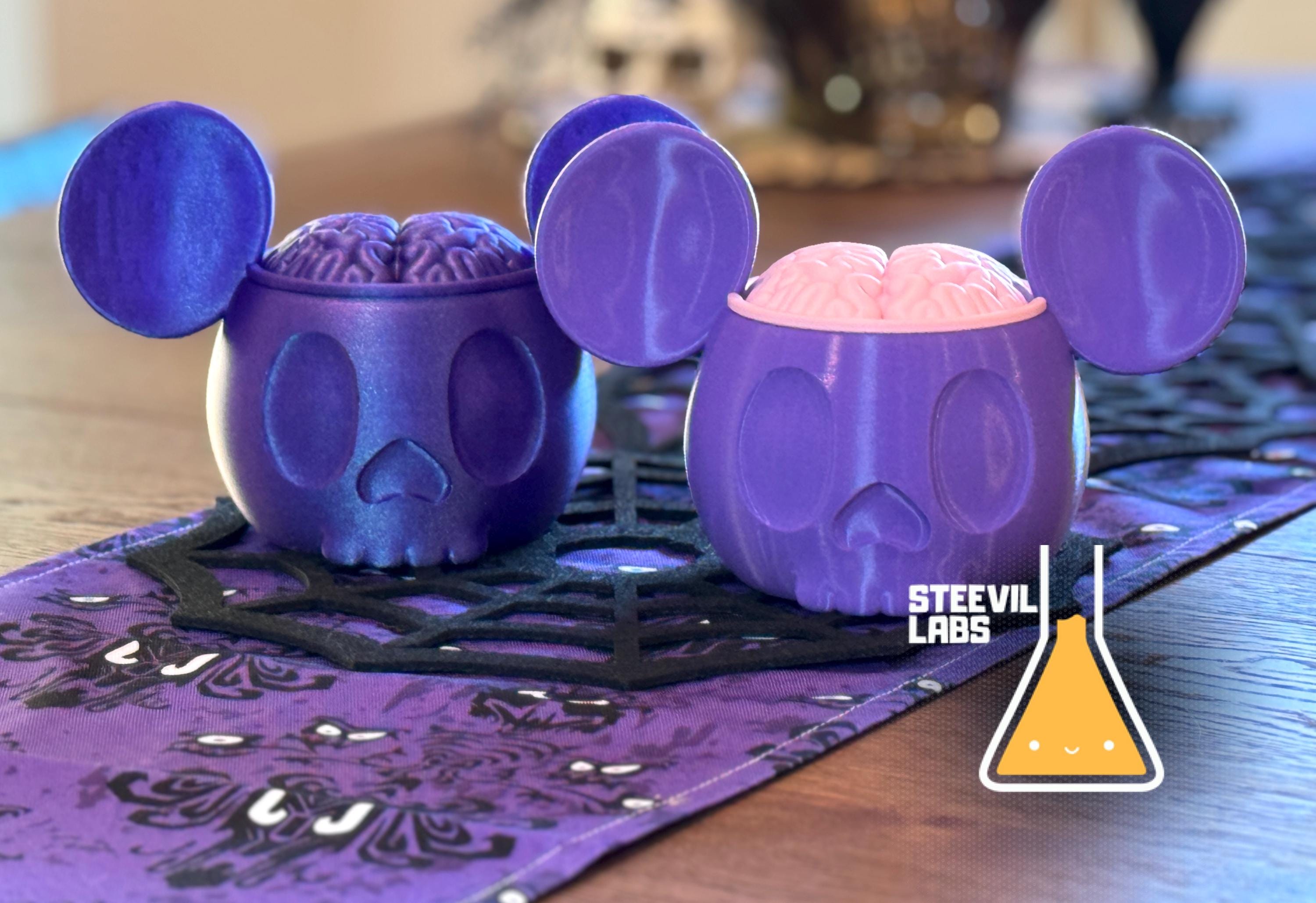 Halloween Mickey Mouse Skull Planter: 3D Printed Candy Dish