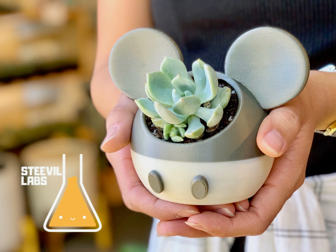 Mickey Mouse Inspired Planter Pot: 3D Printed Modern Garden Decor