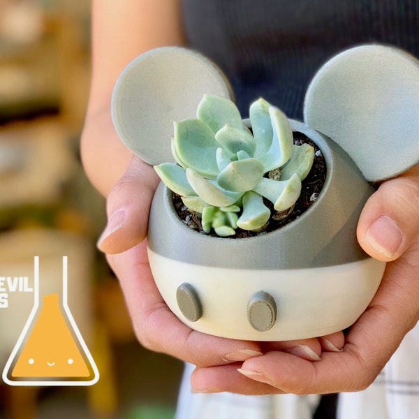 Mickey Mouse Minnie Mouse Steamboat Willie Inspired Planter Pot Succulent 3D Printed Garden Sculpture Modern Decor Plant