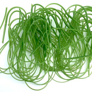 May include: A pile of green rubber tubing, tangled and twisted together.