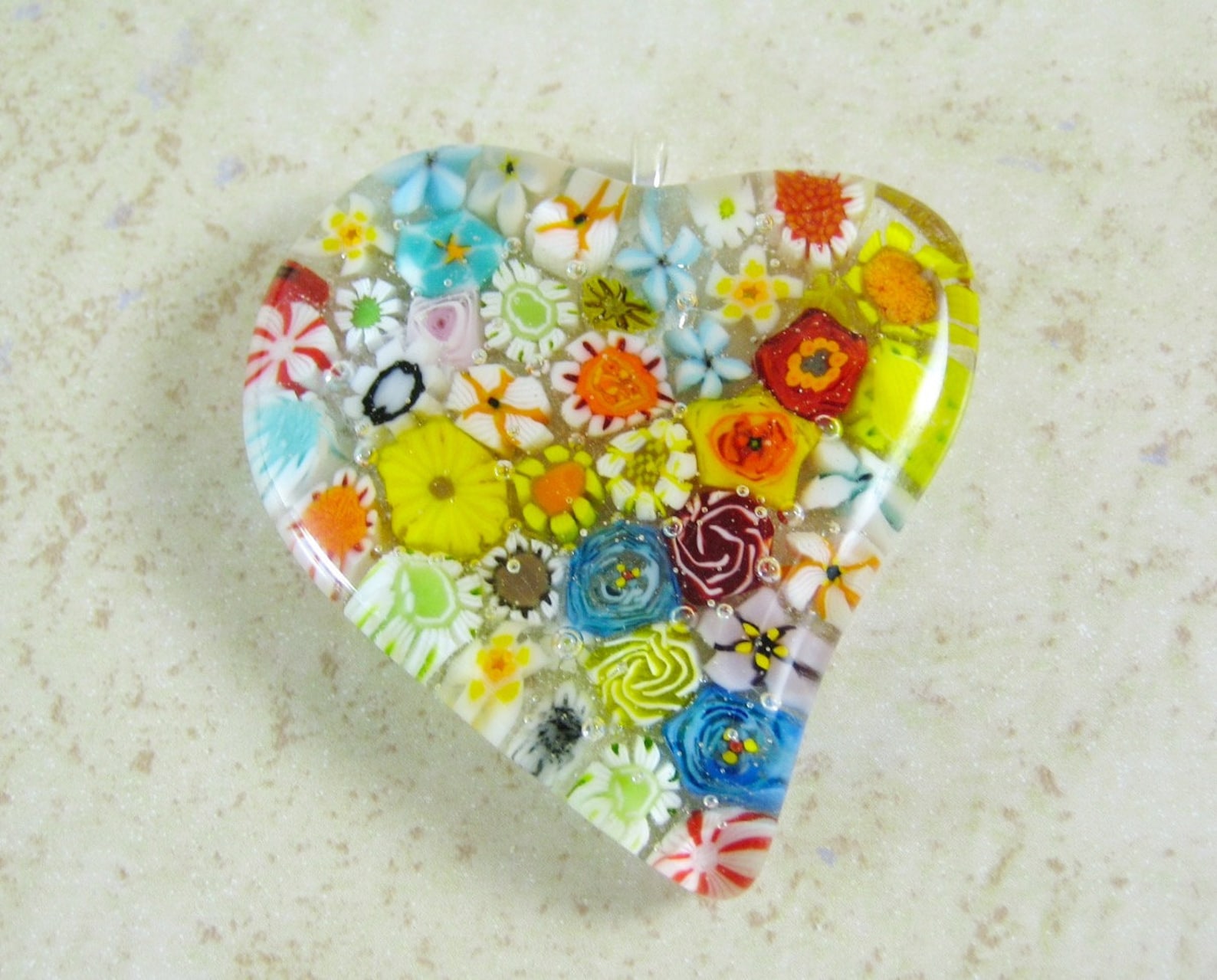 Heart Pendant/fused Glass Pendant/fused Glass Heart Etsy