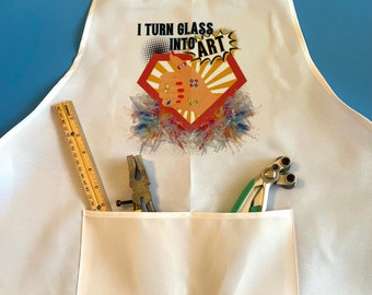 Fused Glass Artist Adjustable Bib Apron - Glass Into Art