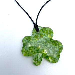 XL Shamrock Pendant/Fused Green Frit Blend Glass Shamrock Pendant - XL Statement Piece
