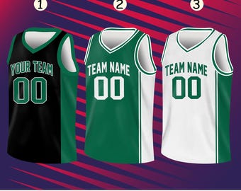 Custom Team Name And Number Basketball Jersey, Personalized Basketball Jersey Team, Basketball Uniform For Boston Fans, Design 3D Jersey