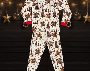 Cowboy Christmas Pajamas Set – Family Matching Holiday PJs, Santa Cowboy Outfit, Western Christmas Loungewear, Rustic Festive Sleepwear Gift