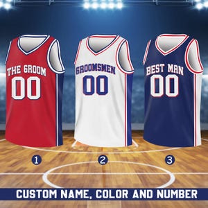 Custom Groom & Groomsmen Basketball Jersey, Personalized Best Man Jersey, Basketball Jersey For Engagement Wedding Bachelor Party Jersey