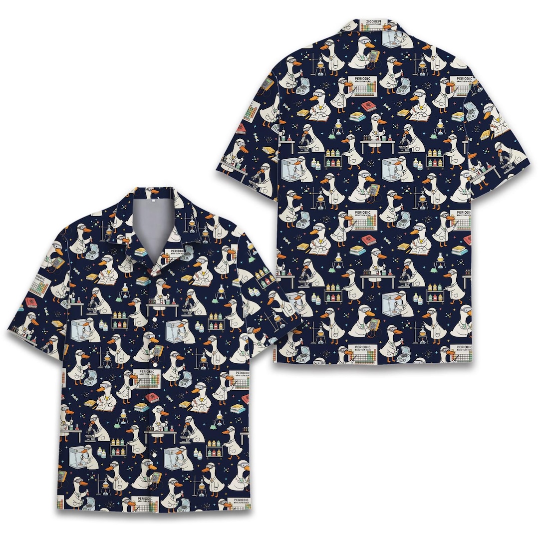 Funny Scientist Goose Hawaiian Shirt Men Women Youth, Chemistry