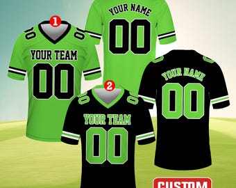 Nom et numéro de l'équipe personnalisés maillot de football, équipe de football personnalisée, maillot manches courtes col V, maillot de football personnalisé, maillot de football