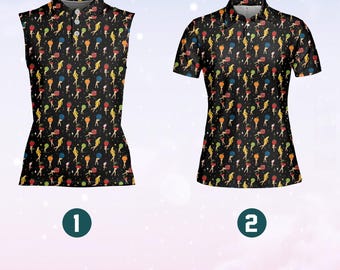 Lustiges Polo für Mädchen, Obst-Golf-Polo, ärmelloses Damen-Polo, Designer-Golf-Polo, Damen-Tennis-Polo, einzigartiges Sommersport-Shirt