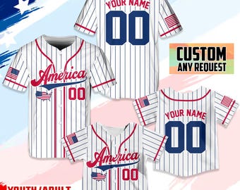Camiseta de béisbol del Día de la Independencia de Estados Unidos, camiseta del 4 de julio, camiseta personalizada de EE. UU., ropa deportiva patriótica, camisetas del Día de los Caídos, bandera estadounidense