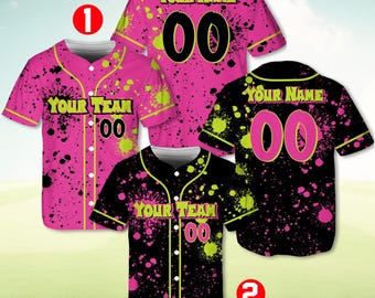 Gepersonaliseerde teamnaam en nummer honkbalshirt, aangepast honkbalshirt, uniform honkbalshirt voor honkbalfans honkballiefhebbers