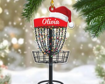 Benutzerdefinierte Name Ornament Disc Golf Ornament Personalisierte Weihnachten Disc Golf Geschenk Urlaub Disc Golf Dekor Sport Ornament Korb Geschenk