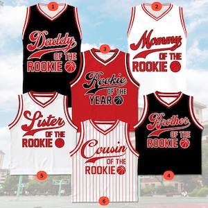 Baby Boy 1st Birthday Basketball Jersey – Custom Family Shirts, Personalized Birthday Outfit, Gift for First Birthday, Rookie Of The Year