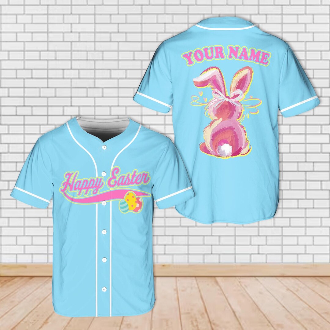 Custom Easter Baseball Jersey, Pastel Sports Jersey, Personalized Bunny ...