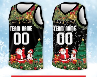 Customized Christmas Basketball Jersey Team Name & Number, Christmas Basketball Jersey, Customized Jersey for Basketball Fan Lovers Players