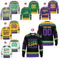 Custom Mardi Gras Long Sleeve Shirt for Adult Youth, Personalized Name Number Jersey, Carnival Jersey Style, Fleur De Lis New Orleans Gift product logo