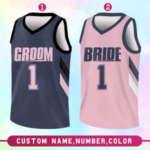 Custom Groom & Bride Basketball Jersey Personalized Matching Couple Jersey Basketball Jersey For Wedding Party Wedding Gifts Gameday Outfit