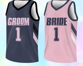Custom Groom & Bride Basketball Jersey Personalized Matching Couple Jersey Basketball Jersey For Wedding Party Wedding Gifts Gameday Outfit