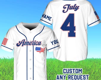 Camiseta del 4 de julio, camiseta de béisbol del Día de la Independencia de Estados Unidos, camiseta personalizada de EE. UU., ropa deportiva patriótica, camisetas del Día de los Caídos, bandera estadounidense