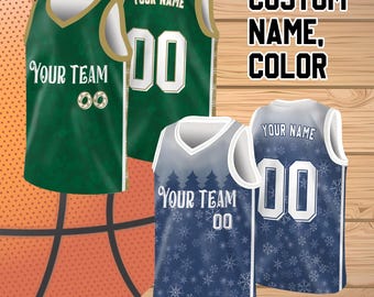 Customized Christmas Basketball Jersey Team Name & Number, Christmas Basketball Jersey, Customized Jersey for Basketball Fan Lovers Players