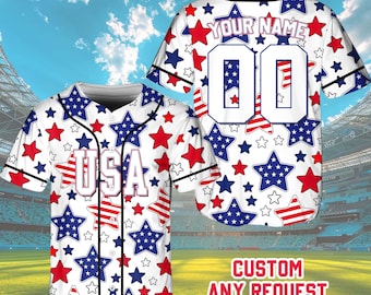 Camiseta de béisbol del Día de la Independencia de Estados Unidos, camiseta del 4 de julio, camiseta personalizada de EE. UU., ropa deportiva patriótica, camisetas del Día de los Caídos, bandera estadounidense