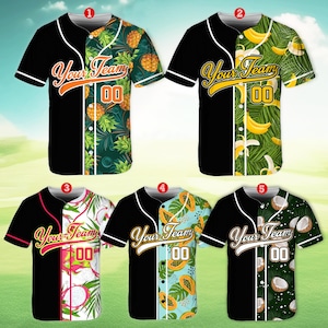 Personalized Team Name And Number Baseball Jersey, Custom Baseball Jersey Shirt, Funny Fruit Baseball Jersey, Family Matching Outfits