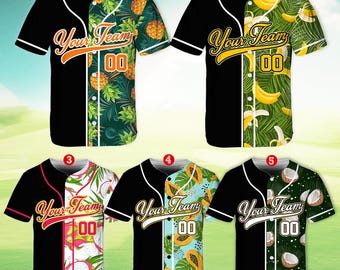 Personalized Team Name And Number Baseball Jersey, Custom Baseball Jersey Shirt, Funny Fruit Baseball Jersey, Family Matching Outfits