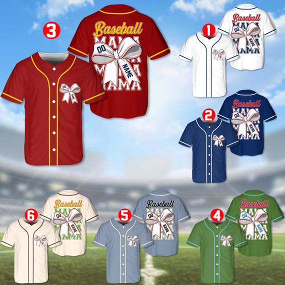 Personalized Baseball Mom Jersey, Custom Name Number, Game Day