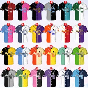 Half and Half Mlb Jersey Etsy