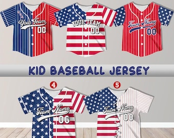 Camiseta de béisbol del Día de la Independencia de Estados Unidos, camiseta del 4 de julio, camiseta personalizada de EE. UU., ropa deportiva patriótica, camisetas del Día de los Caídos, bandera estadounidense