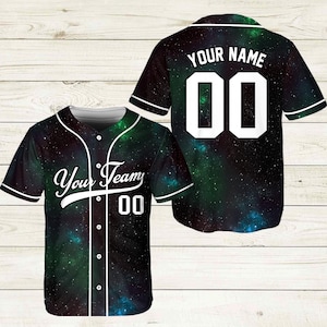 Custom Team Name And Number Baseball Jersey, Galaxy Jersey, Personalized T-shirt, Uniform For Baseball Fans, Galaxy Cheerleading Jersey